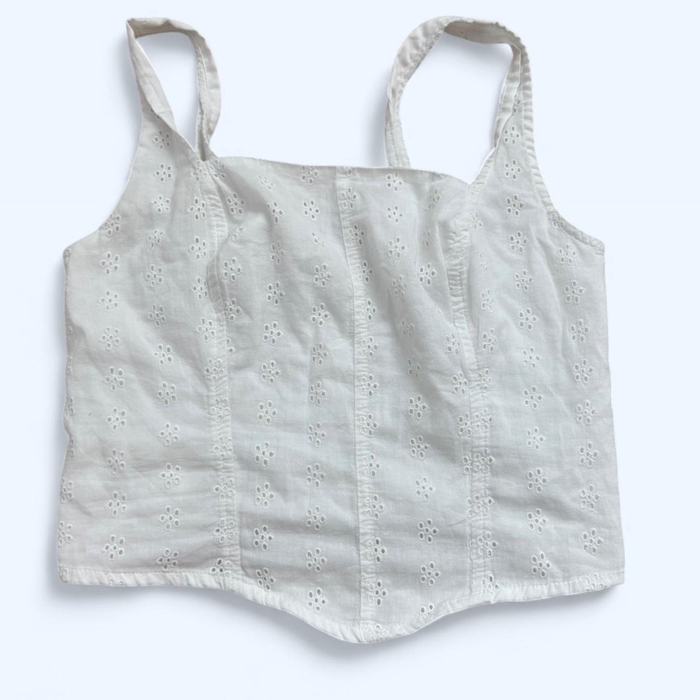 Hollister White Eyelet Crop Top